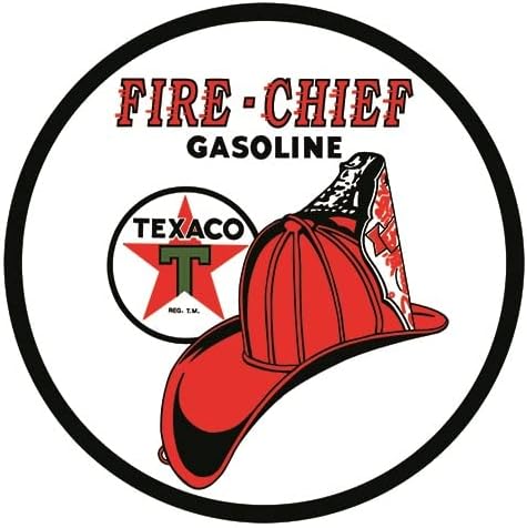 Texaco Fire Chief Gasoline Aluminum Sign with Embossed Edge - Nostalgic Vintage Metal Wall DŽcor - Made in USA
