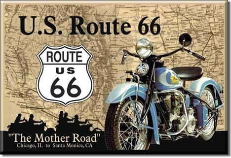 U.S. Route 66 Refrigerator Magnet - Funny Magnets for Office, Home & School - Made in the USA