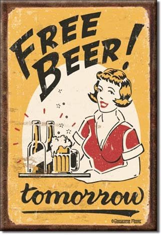 Moore - Free Beer Refrigerator Magnet - Funny Magnets for Office, Home & School - Made in the USA