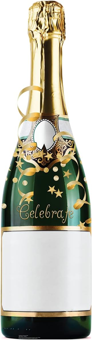 Cardboard People Blank Champagne Bottle Cardboard Cutout Standup