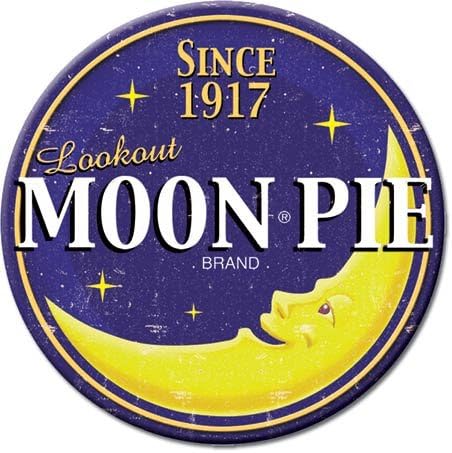 Moon Pie Logo Round Refrigerator Magnet - Funny Magnets for Office, Home & School - Made in the USA