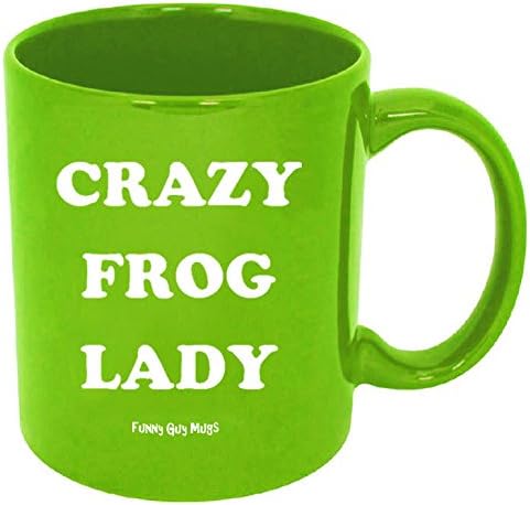 Crazy Frog Lady Ceramic Coffee Mug 11oz - Funny Coffee Mug for Women and Men - Novelty Coffee Cup with Sayings - Perfect Gag Gift for Friends Coworker Boss Birthday Christmas