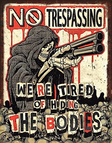 Desperate Enterprises No Trespassing Tin Signs