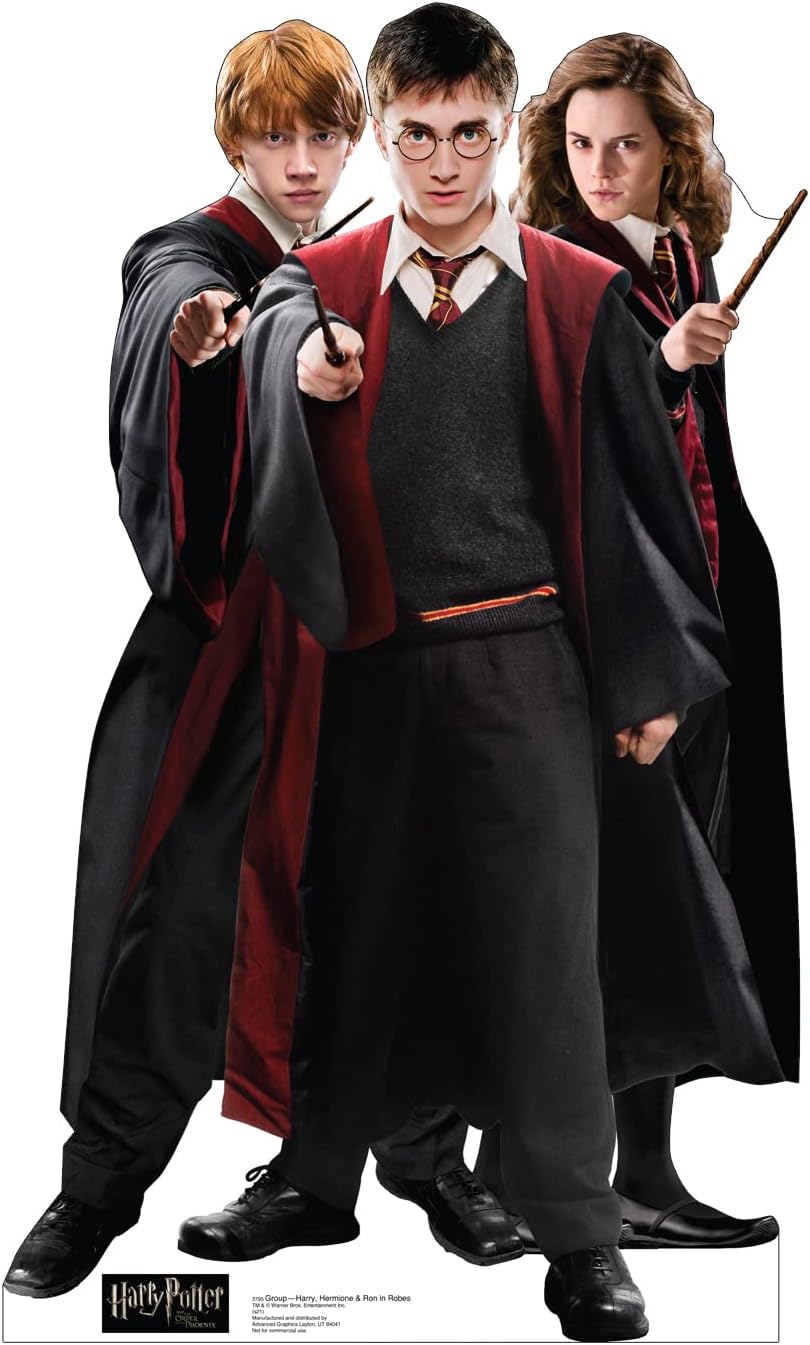 Harry, Hermione & Ron in Robes Life Size Cardboard Cutout Standup - Harry Potter and The Order of The Phoenix - Harry, Hermione & Ron in Robes