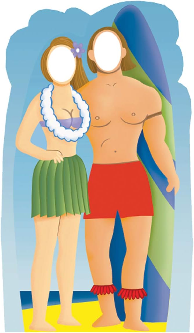 Advanced Graphics Surfer Couple Holding Surfboard Stand-In Life Size Cardboard Cutout Standup
