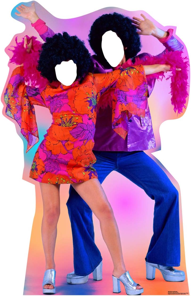 Advanced Graphics 70's Dance Couple Stand-in Life Size Cardboard Cutout Standup - 70's Dance Couple Stand-in