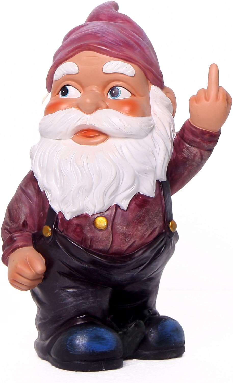 Garden Gnome Statue - Middle Finger Gnome - Indoor/Outdoor Garden Gnome Sculpture for Patio, Yard or Lawn
