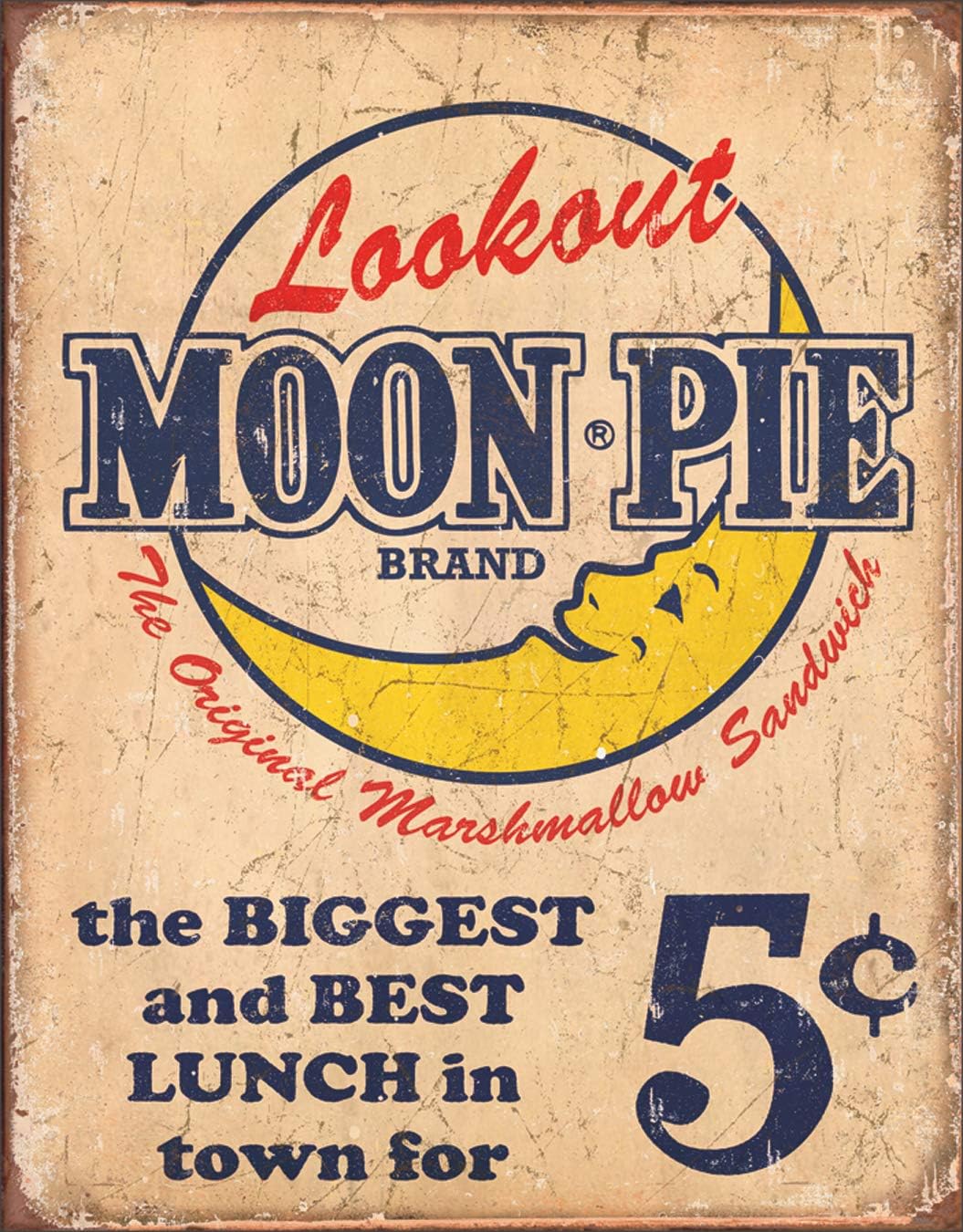 Desperate Enterprises Moon Pie Tin SignsÉ