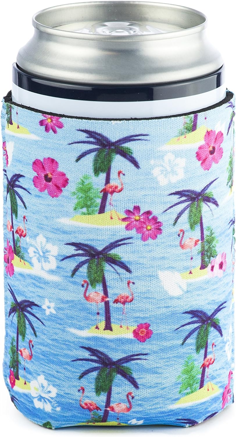 Flamingo Collapsible Neoprene Can Coolie - Drink Cooler
