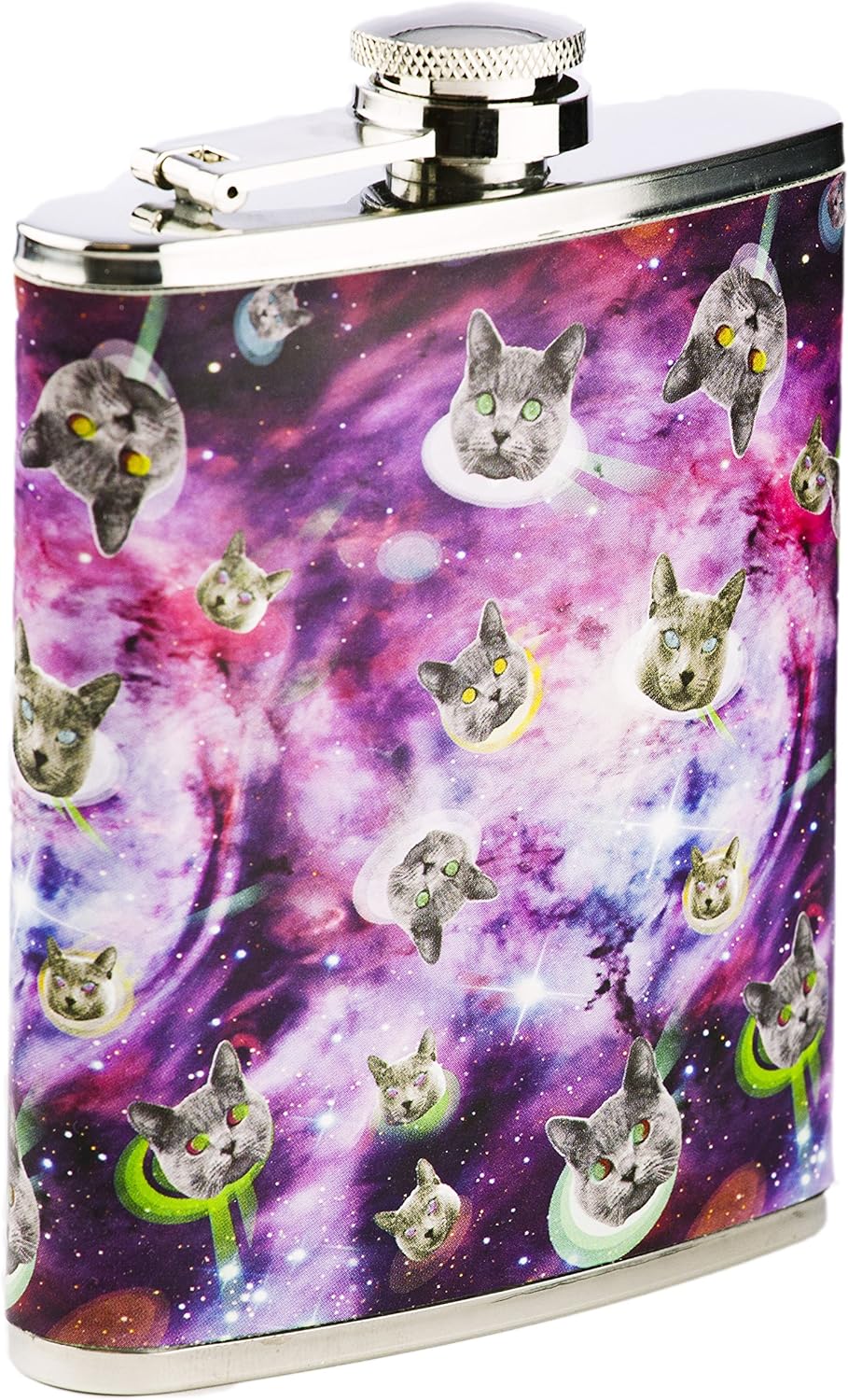 Space Cats Stainless Steel 7oz Hip Flask