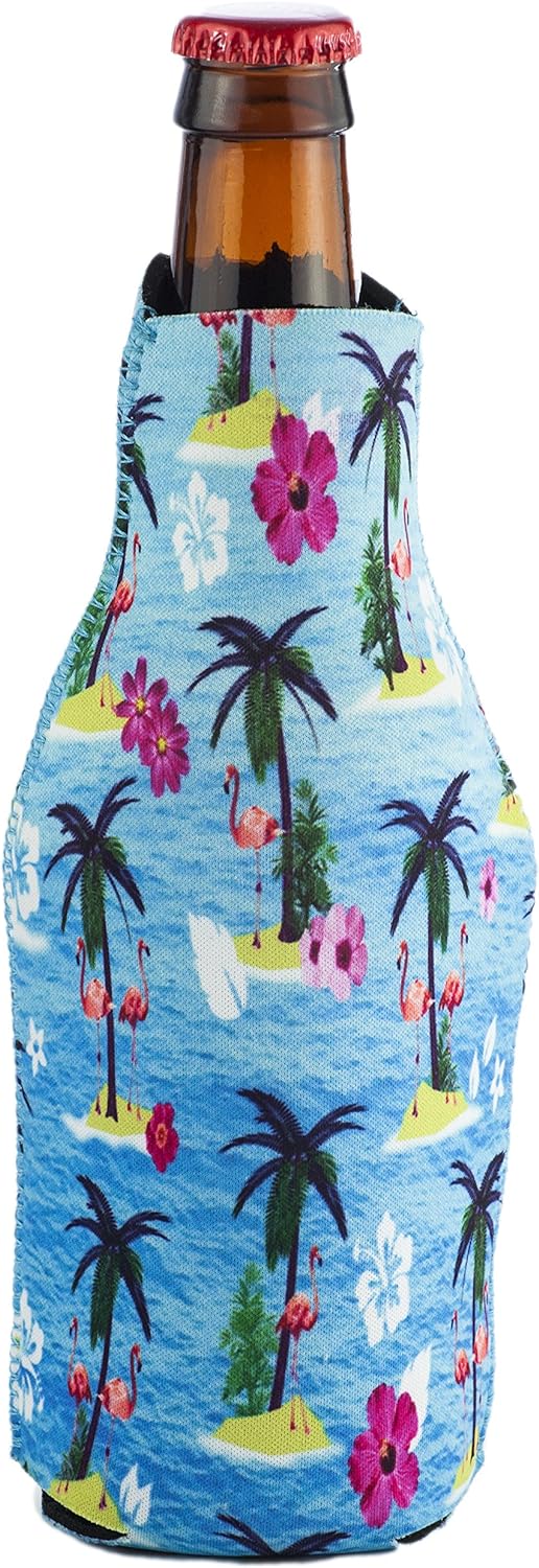 Flamingo Collapsible Neoprene Bottle Coolie - Drink Cooler