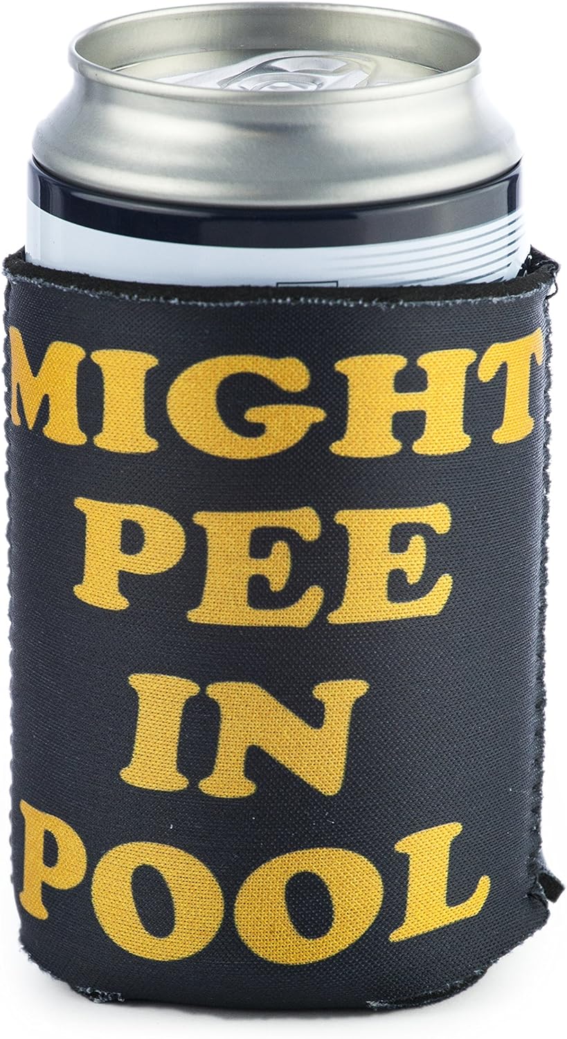 Might Pee In Pool Collapsible Neoprene Can Coolie - Drink Cooler